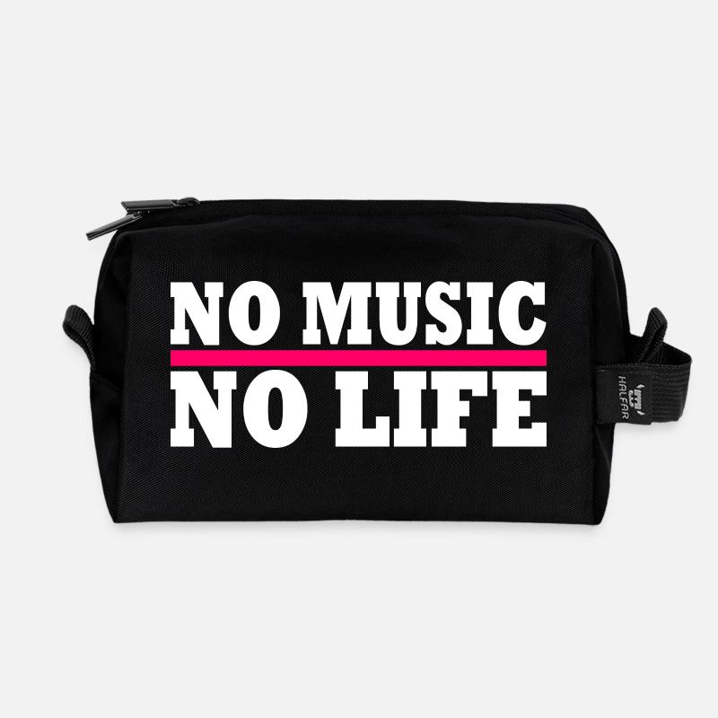 No music no life - Recycelte Kulturtasche - Schwarz