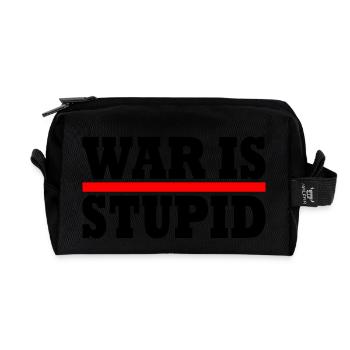 War is stupid - Recycled Toiletry Zip Bag - black - Front