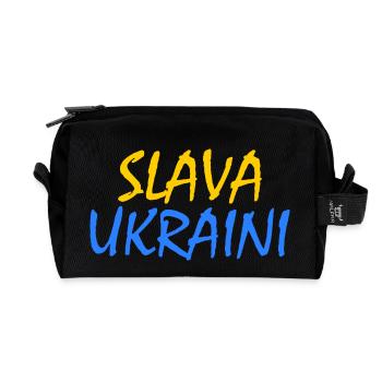 Slava ukraini - Recycled Toiletry Zip Bag - black - Front
