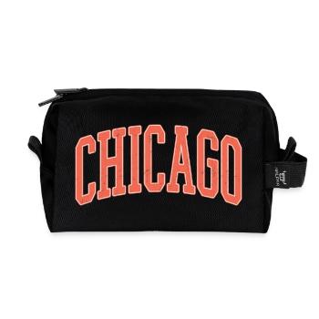 Chicago Arched Block Schriftzug - Recycelte Kulturtasche - Schwarz - Vorne