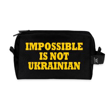 impossible is not ukrainian - ukraine - Trousse de toilette en tissu recyclé - noir - Devant