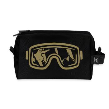 Winterzauber auf dem Snowboard: - Recycelte Kulturtasche - Schwarz - Vorne