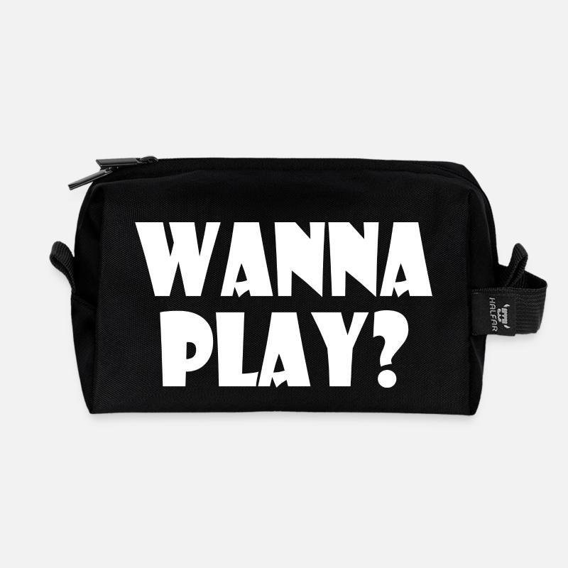 Wanna play - Recycelte Kulturtasche - Schwarz