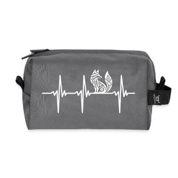 Heartbeat for cunning foxes - Recycled Toiletry Zip Bag - anthracite - Front