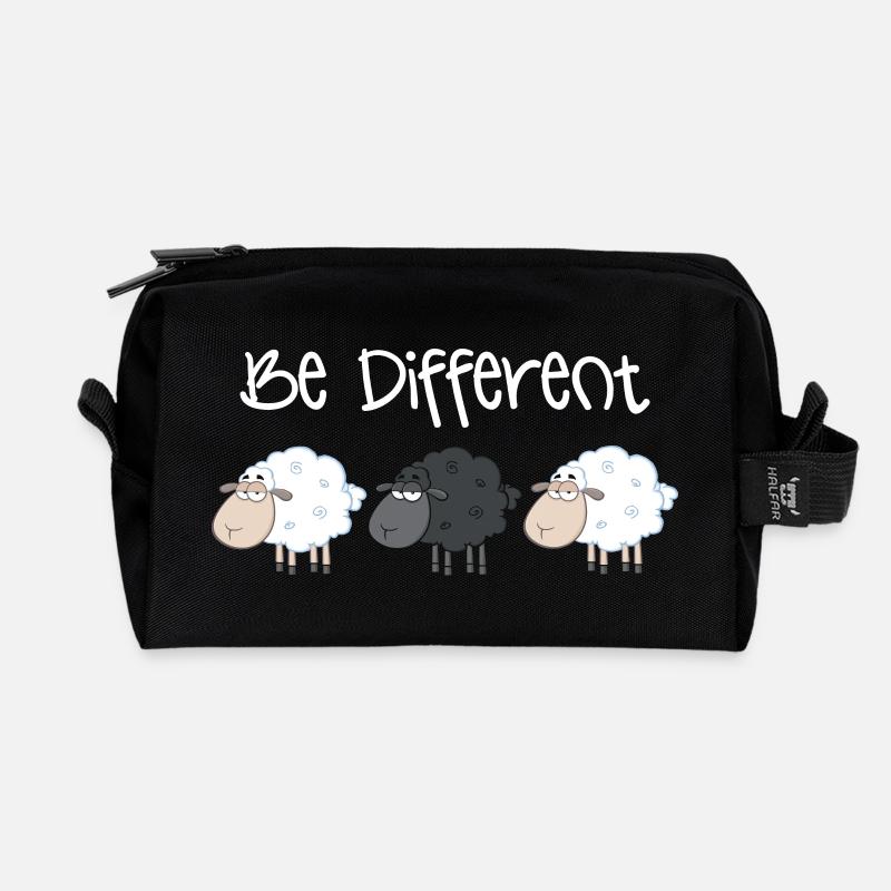 Schwarzes Schaf Be Different Geschenk Weihnachten - Recycelte Kulturtasche - Schwarz
