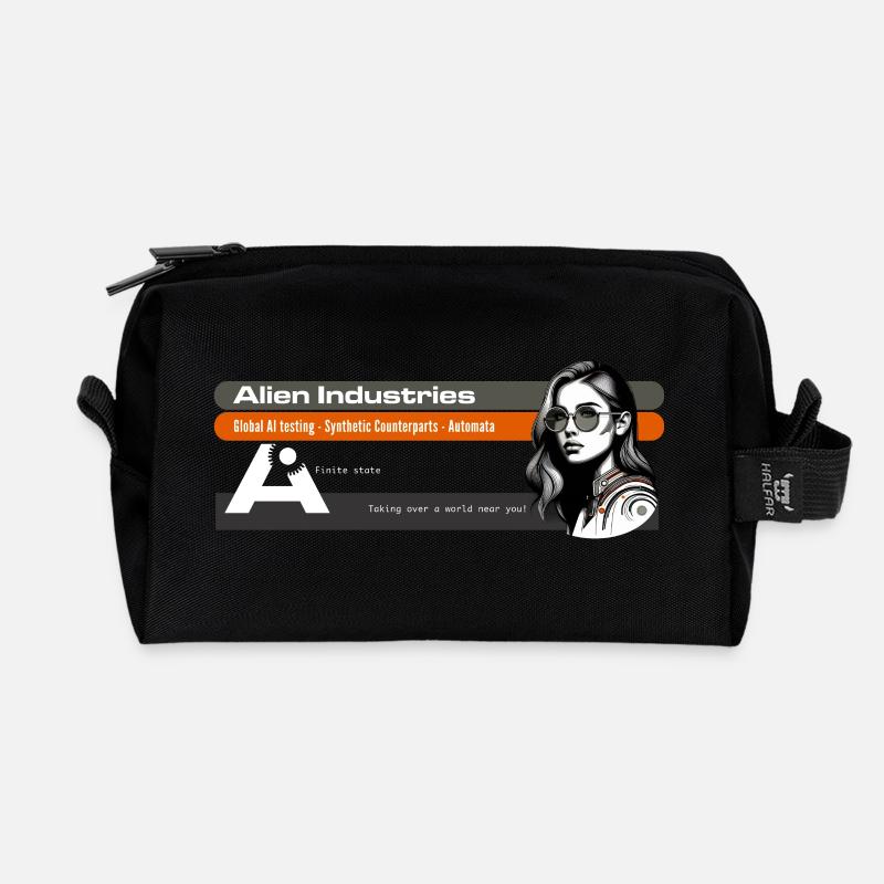 alien industries - Recycled Toiletry Zip Bag - black