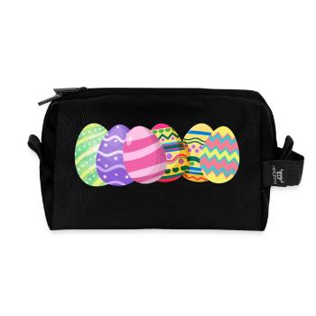 Easter Eggs - Recycled Toiletry Zip Bag - black - Front