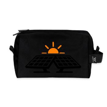 Icône de l’énergie solaire - Trousse de toilette en tissu recyclé - noir - Devant