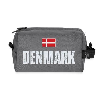 Flag of Denmark, proud Danish - Recycled Toiletry Zip Bag - anthracite - Front