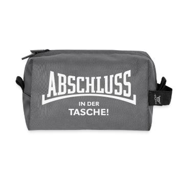 Abschluss In Der Tasche! (Schulabschluss Konkav W) - Recycelte Kulturtasche - Anthrazit - Vorne