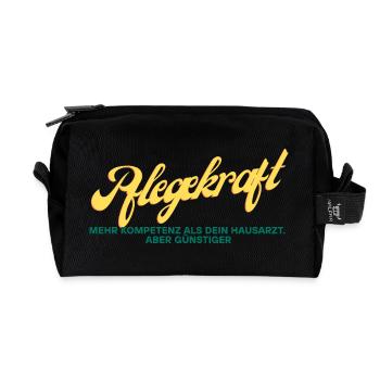 Pflege mit Kompetenz – Mehr als dein Hausarzt - Recycelte Kulturtasche - Schwarz - Vorne