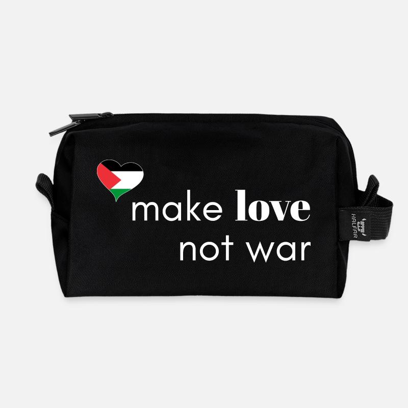 Make Love statt War - Palästina - Recycelte Kulturtasche - Schwarz