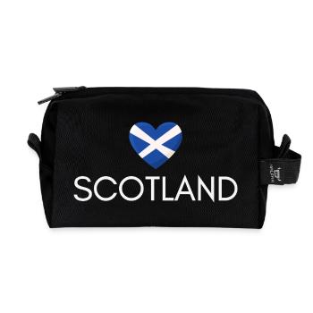 Herz mit schottischer Flagge, schottischer Stolz - Recycelte Kulturtasche - Schwarz - Vorne