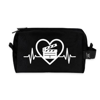 Cinéma Cœur Clap de Tournage - Trousse de toilette en tissu recyclé - noir - Devant