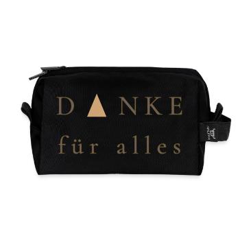 Merci pour tout - Cadeau élégant - Trousse de toilette en tissu recyclé - noir - Devant