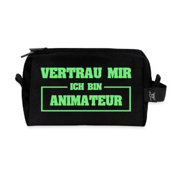 Geschenk für Animateur - Recycelte Kulturtasche - Schwarz - Vorne