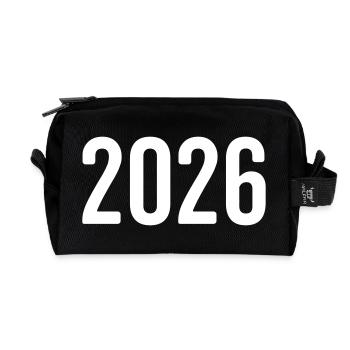 2026 Year Digit - Recycled Toiletry Zip Bag - black - Front