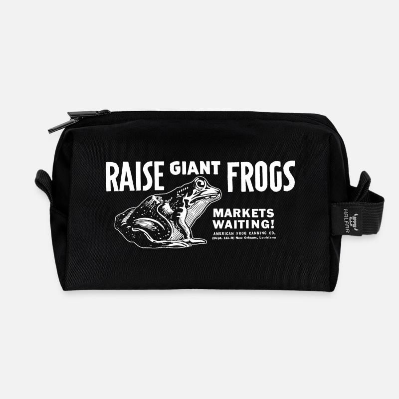 Raise Giant Frogs - Recycelte Kulturtasche - Schwarz