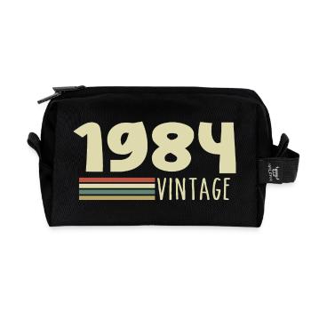 1984-Anniversary-1984-retro-1984 - Recycled Toiletry Zip Bag - black - Front