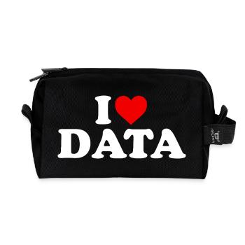 Ich liebe Daten – Herz - Recycelte Kulturtasche - Schwarz - Vorne