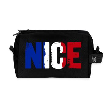 Nice, France, agréable. - Trousse de toilette en tissu recyclé - noir - Devant