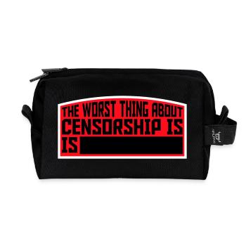 Le pire dans la censure, c’est l’ironie amusante - Trousse de toilette en tissu recyclé - noir - Devant