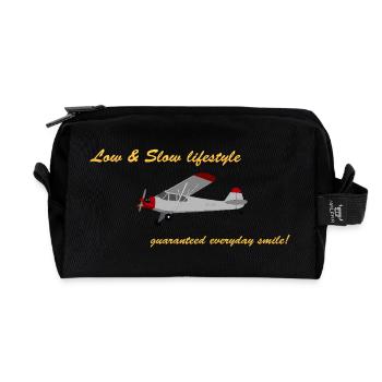Low&Slow Piper Cub - Trousse de toilette en tissu recyclé - noir - Devant