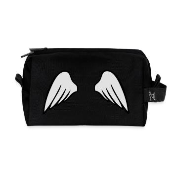 wings - Recycled Toiletry Zip Bag - black - Front