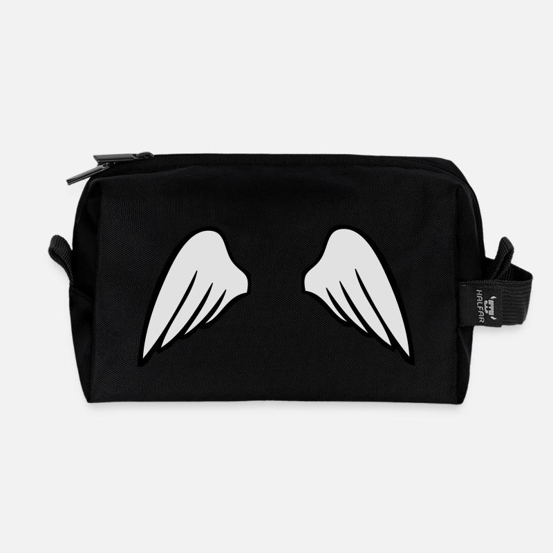 wings - Recycelte Kulturtasche - Schwarz