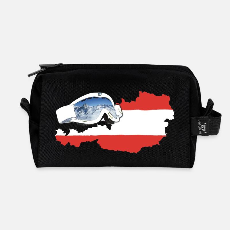 Österreich Goggles - Recycelte Kulturtasche - Schwarz