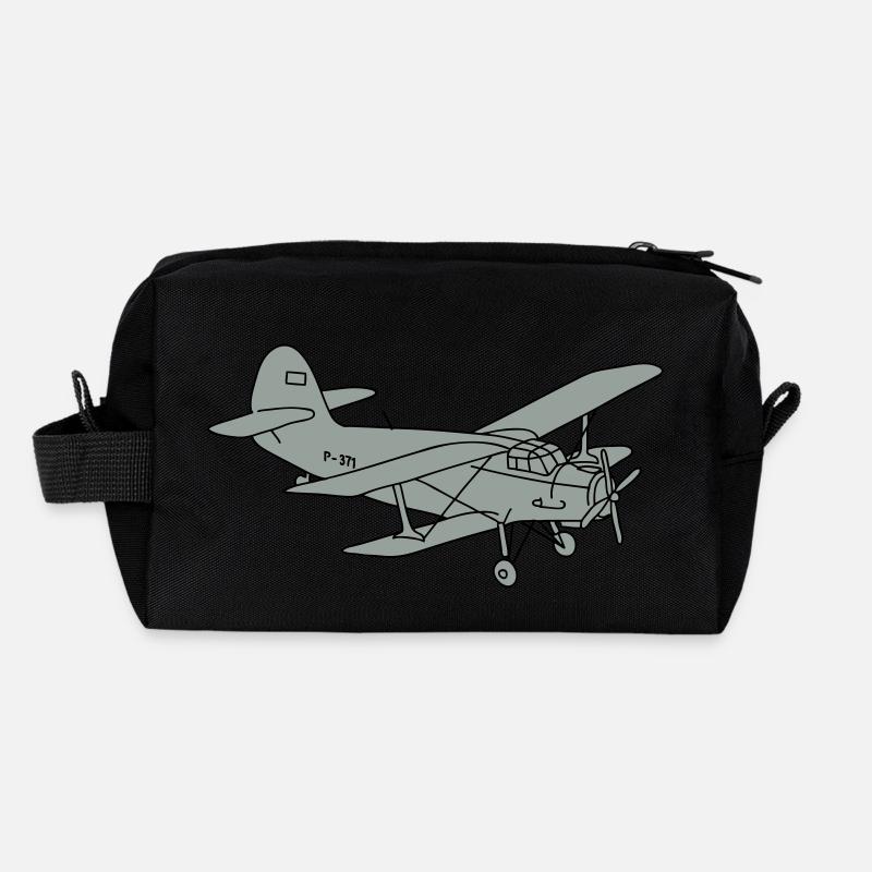 Biplan (avion) Trousse de toilette en tissu recyclé