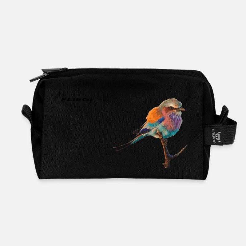 Vogel - Recycelte Kulturtasche - Schwarz