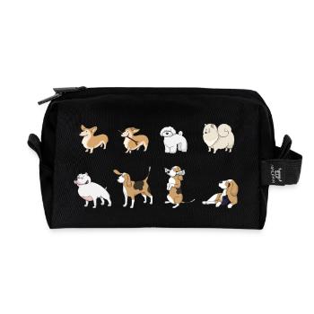 Hunde witzig - Recycelte Kulturtasche - Schwarz - Vorne