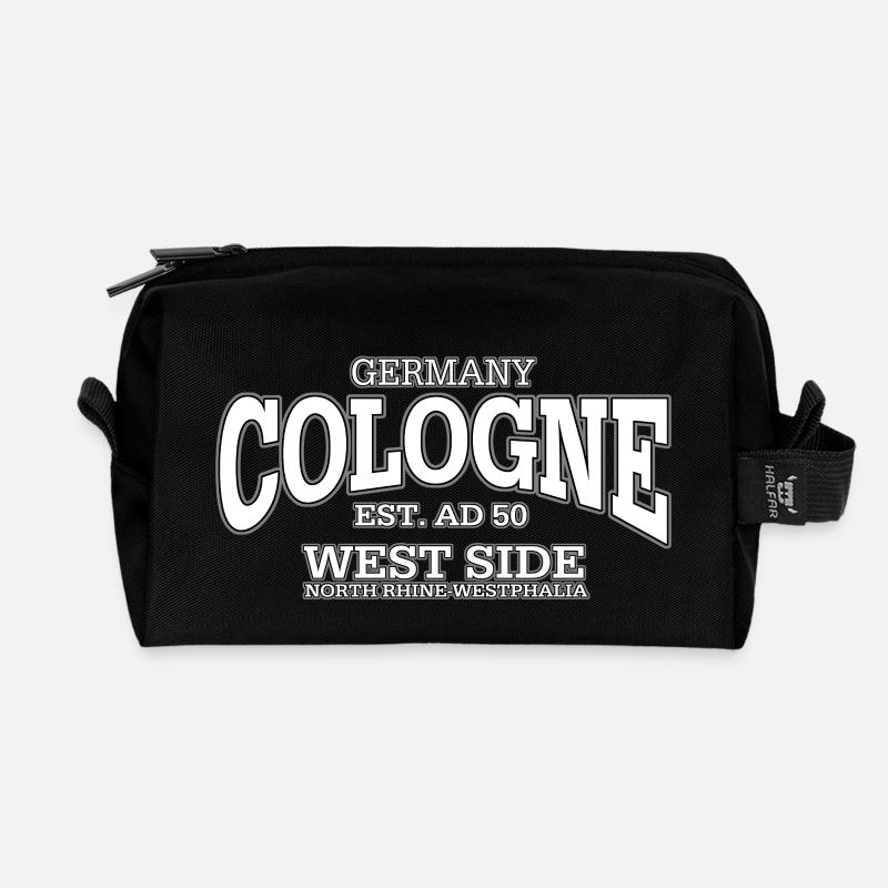 Cologne white - Recycelte Kulturtasche - Schwarz