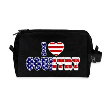 i love country - Trousse de toilette en tissu recyclé - noir - Devant