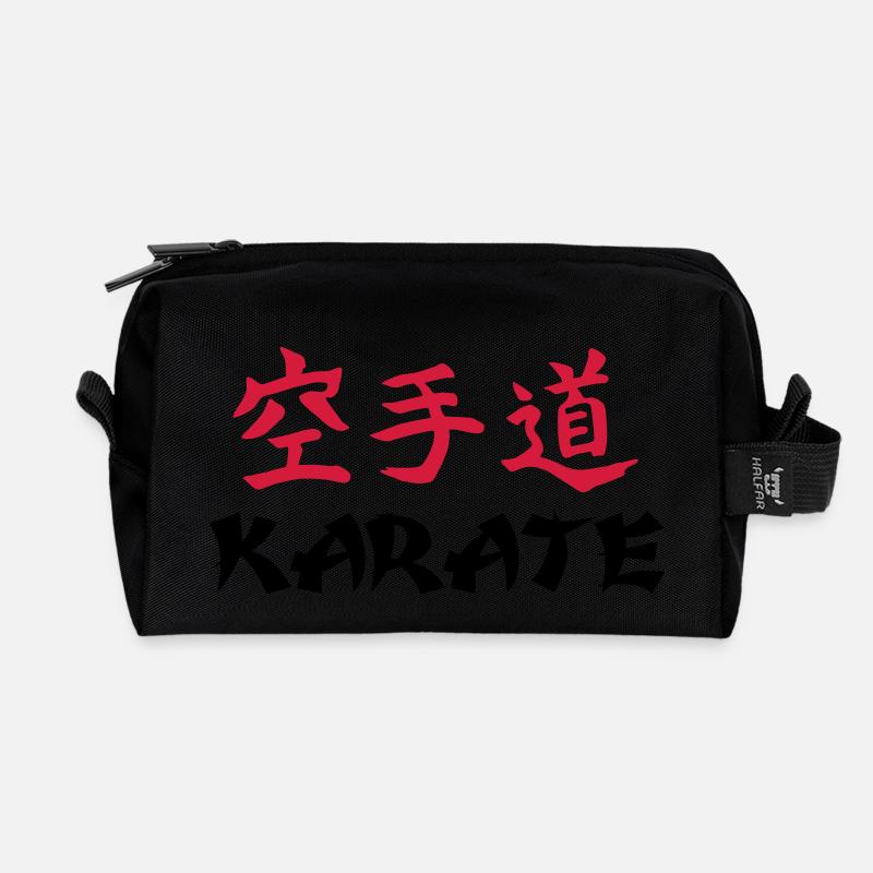Karate - Recycelte Kulturtasche - Schwarz