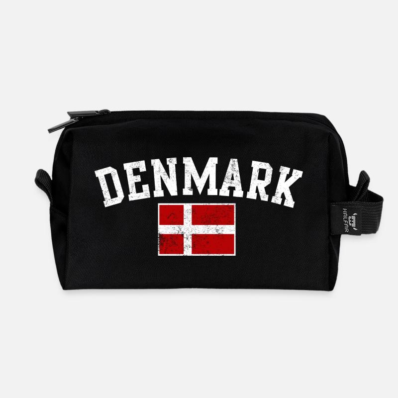 Typografie der Dänemark-Bogenflagge - Recycelte Kulturtasche - Schwarz