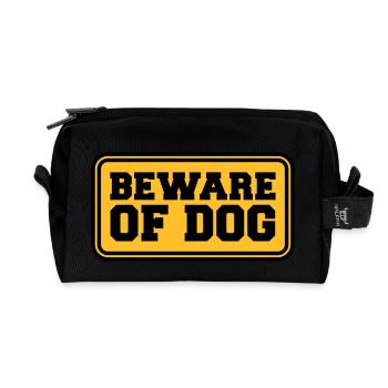 Beware Of Dog - Recycled Toiletry Zip Bag - black - Front