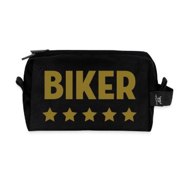 Biker Bikerin Motorradfahrer Motorrad Radfahrer - Recycelte Kulturtasche - Schwarz - Vorne