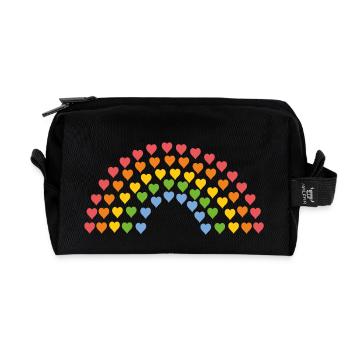 Rainbow from the heart - Recycled Toiletry Zip Bag - black - Front