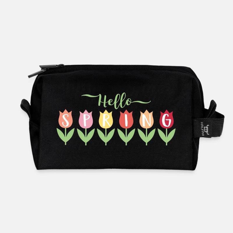 Hallo Frühling - Recycelte Kulturtasche - Schwarz
