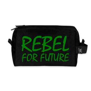 Rebel for future - Recycled Toiletry Zip Bag - black - Front