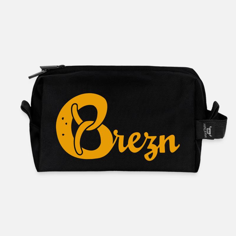 Brezn gelb - Recycelte Kulturtasche - Schwarz