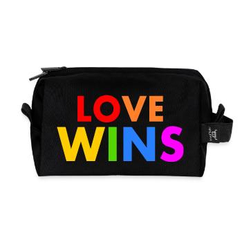 Love wins - Recycelte Kulturtasche - Schwarz - Vorne