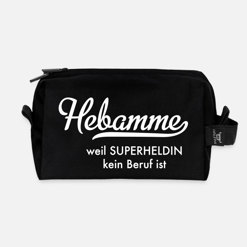 Hebamme - Recycelte Kulturtasche - Schwarz