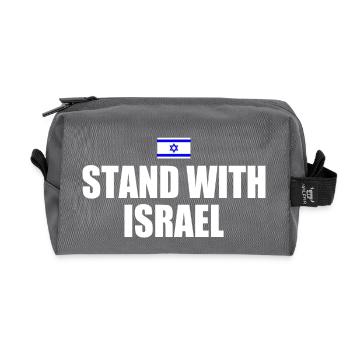Stand with israel - Recycled Toiletry Zip Bag - anthracite - Front