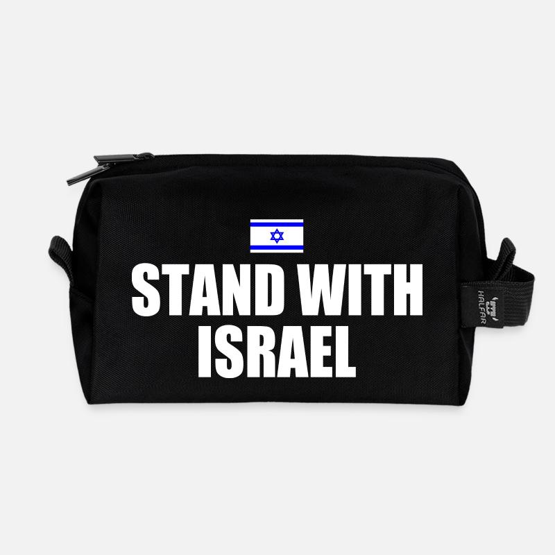 Stand with israel - Recycelte Kulturtasche - Schwarz