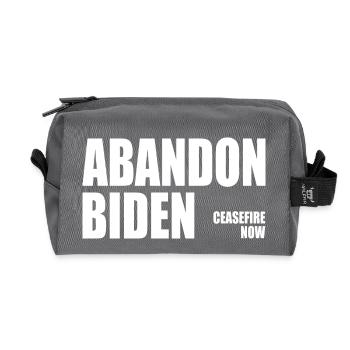 Abandon biden - Recycled Toiletry Zip Bag - anthracite - Front