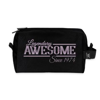 Jahrgang 1974 Awesome Geburtstag Sprüche - Recycelte Kulturtasche - Schwarz - Vorne