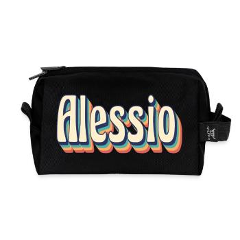 Alessio Retro Vintage T-Shirt T-Shirt Geschenk - Recycelte Kulturtasche - Schwarz - Vorne